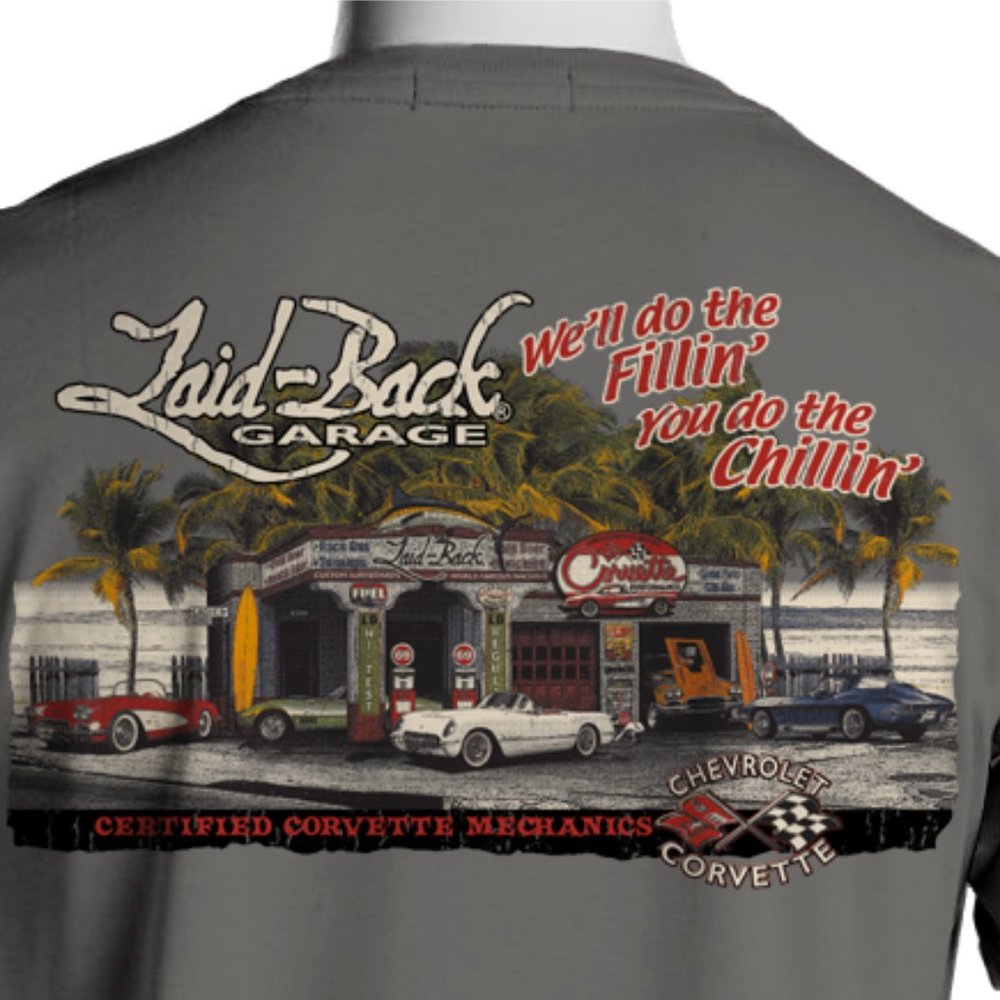 Comfort Colors Vintage Corvette Garage Filling Station Preshrunk T-Shirt